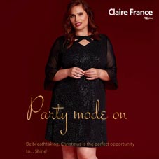 Новогодний lookbook одежды для полных женщин канадского бренда Claire France 2022