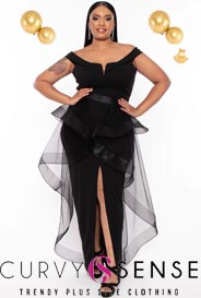 Новогодняя коллекция вечерних платьев для полных женщин американского бренда Curvy Sense 2022