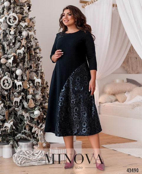 Новогодняя коллекция платьев для полных модниц украинского бренда Minova 2021