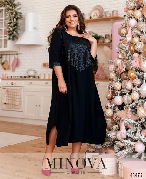 Новогодняя коллекция платьев для полных модниц украинского бренда Minova 2021
