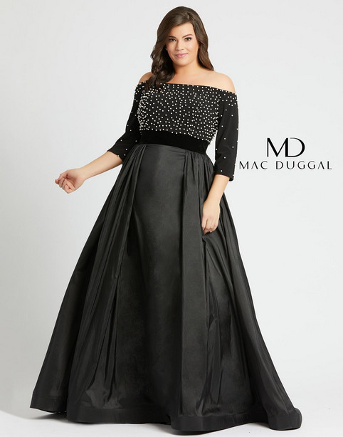 Новогодняя коллекция платьев для полных модниц американского бренда Mac Duggal 2021