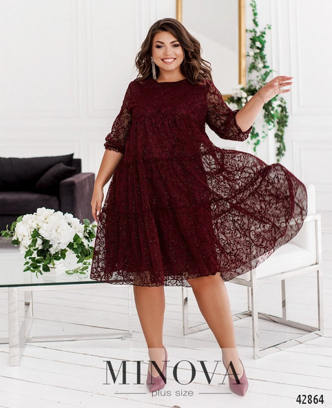 Нарядные платья для полных модниц украинского бренда Minova осень 2020