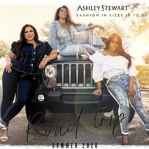 Lookbook женской одежды больших размеров американского бренда Ashley Stewart август 2020