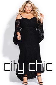 Платья для полных девушек и женщин австралийского бренда City Chic зима 2019-20