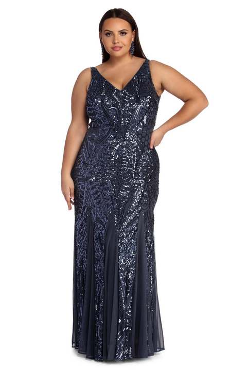 Новогодняя коллекция вечерних платьев для полных женщин американского бренда Windsor 2020