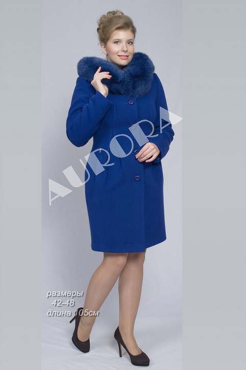 Пальто для полных женщин российской компании Aurora осень-зима 2019-2020