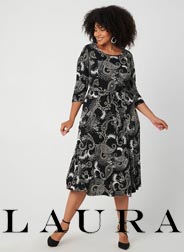 Платья и комплекты для полных модниц канадского бренда Laura осень 2019