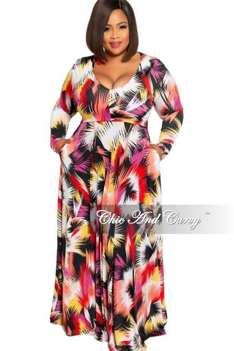 Макси платья для полных женщин американского бренда Chik & Curvy осень 2019