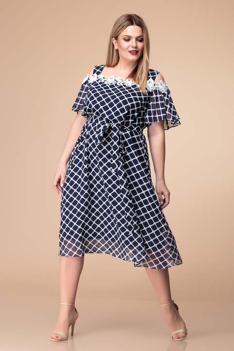 Платья для полных девушек и женщин белорусского бренда Romanovich Fashion Style весна-лето 2019