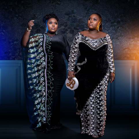 Нарядные платья для полных женщин бренда из Нигерии Makioba зима 2018-2019