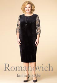 Платья для полных девушек и женщин белорусской компании Romanovich Style осень-зима 2018-2019