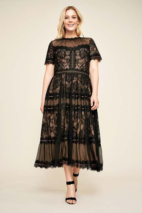 Вечерние и коктейльные платья для полных модниц американского бренда Tadashi Shoji лето 2018