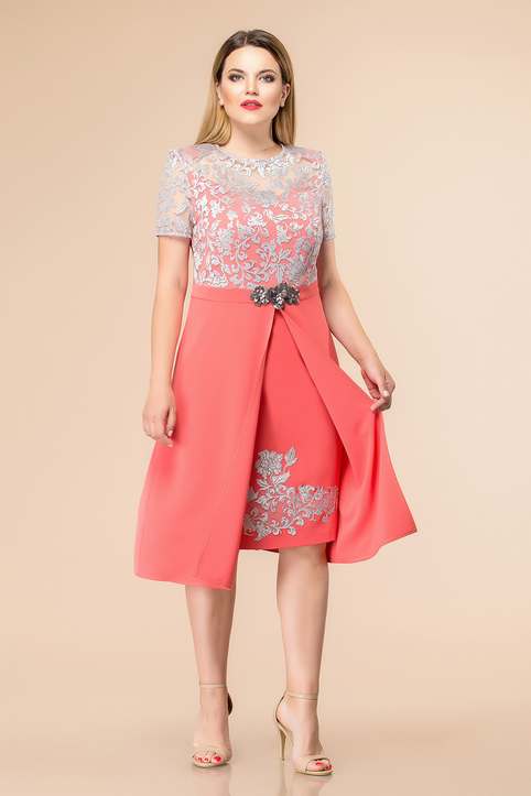 Платья для полных девушек и женщин белорусского бренда Romanovich Fashion Style весна-лето 2018