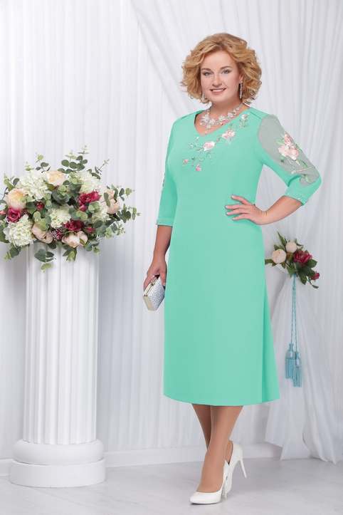 Красивые платья для полных женщин белорусского бренда Ninele лето 2018