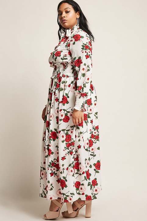 Длинные платья и сарафаны для полных девушек и женщин американского бренда Forever 21 весна-лето 2018