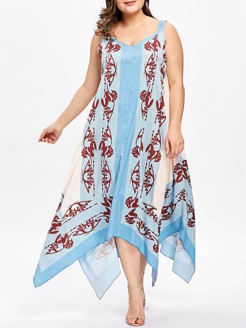 Длинные платья и сарафаны в стиле бохо для полных модниц американского бренда RoseGal весна-лето 2018