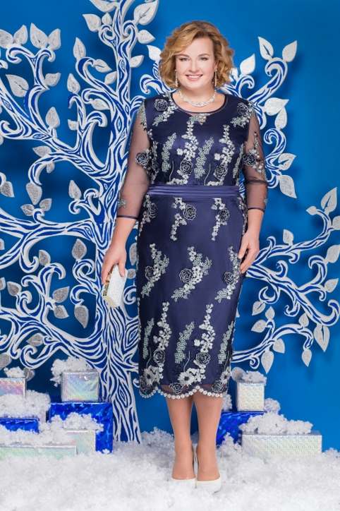 Новогодняя колекция платьев для полных женщин белорусской компании Ninele 2018