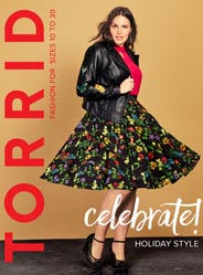 Новогодние лукбуки женской одежды больших размеров американского бренда Torrid 2018
