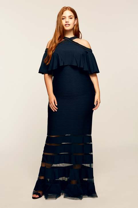 Новогодняя коллекция вечерних и коктейльных платьев для полных женщин американского бренда Tadashi Shoji 2018