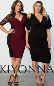 Вечерние и коктейльные платья для полных женщин американского бренда Kiyonna осень 2017