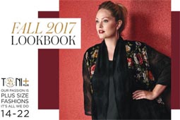 Lookbook женской одежды больших размеров канадского бренда Toni Plus осень 2017