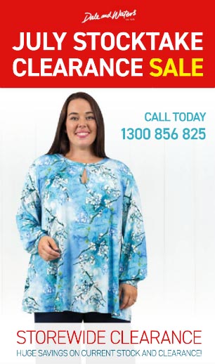 Каталог распродаж одежды для полных женщин среднего возраста австралийской компании Dale and Waters, июль 2017