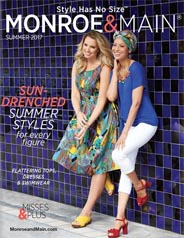 Каталог женской одежды обычных и больших размеров американского бренда Monroe and Main, лето 2017