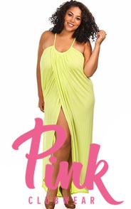 Длинные платья для полных девушек американского бренда Pink, весна-лето 2017