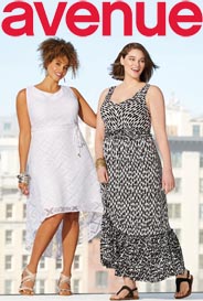 Длинные платья и сарафаны в стиле бохо-шик для полных модниц американского бренда Avenue, лето 2017
