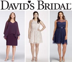 Коктейльные платья для полных девушек американского бренда David's Bridal, весна-лето 2017