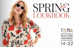 Lookbook женской одежды больших размеров канадского бренда Toni Plus, весна 2017
