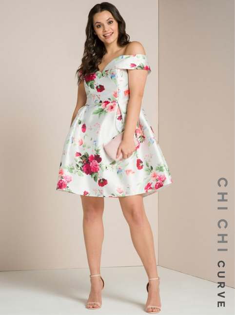 Нарядные платья для полных девушек английского бренда Chi Chi, весна-лето 2017