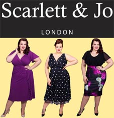 Вечерние и коктейльные платья для полных женщин английского бренда Scarlett & Jo, весна-лето 2017