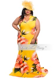 Длинные платья для полных женщин американского бренда Chic & Curvy, весна-лето 2017