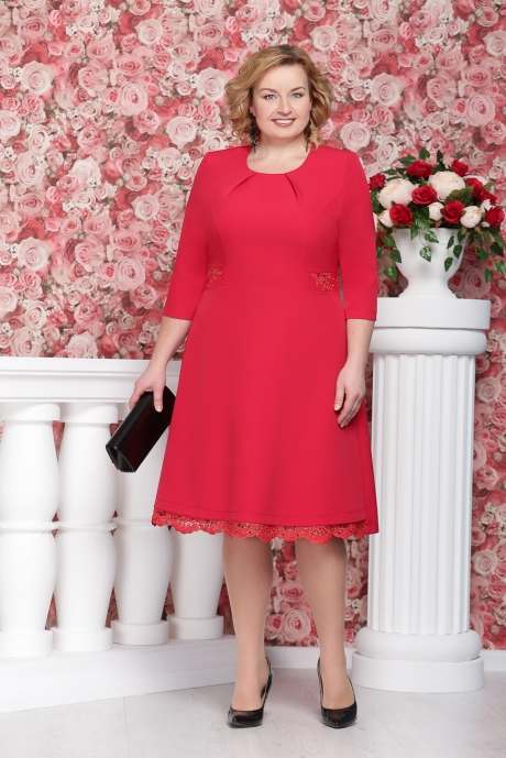 Нарядные платья и платья-двойки для полных женщин белорусской компании Ninele, весна 2017