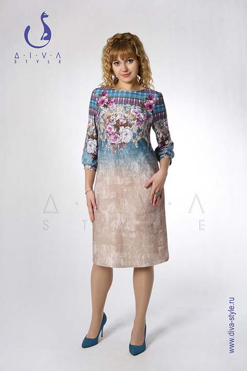 Платья для полных женщин киргизского бренда Diva style, осень-зима 2016-2017