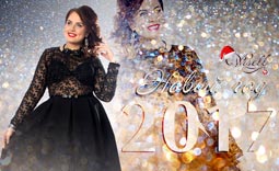Новогодняя коллекция вечерних и коктейльных платьев для полных модниц российской компании Wisell 2017