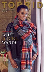 Праздничный каталог женской одежды больших размеров американского бренда Torrid, зима 2016-2017