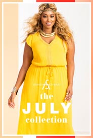 Lookbook женской одежды больших размеров американского бренда Ashley Stewart, июль 2016