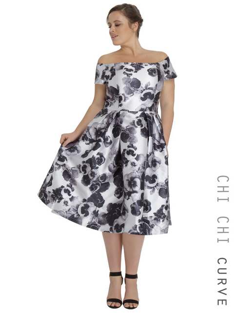 Нарядные платья для полных девушек и женщин английского бренда Chi Chi. Весна-лето 2016