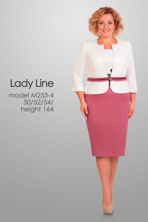 Платья и костюмы для полных женщин белорусской фирмы Lady Line, весна-лето 2016