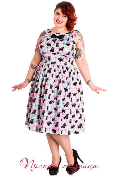 Платья для полных женщин в стиле Pin-Up американского бренда Domino Dollhouse. Лето 2015