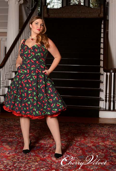 Платья для полных леди в стиле Pin-Up канадского бренда Cherry Velvet. Лето 2015