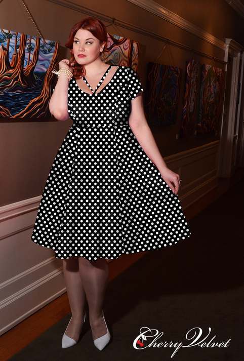 Платья для полных леди в стиле Pin-Up канадского бренда Cherry Velvet. Лето 2015