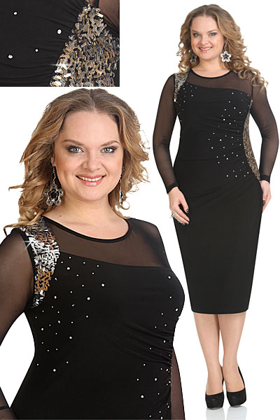 Нарядные платья для полных женщин белорусской компании Andrea Style. Осень-зима 2014-2015