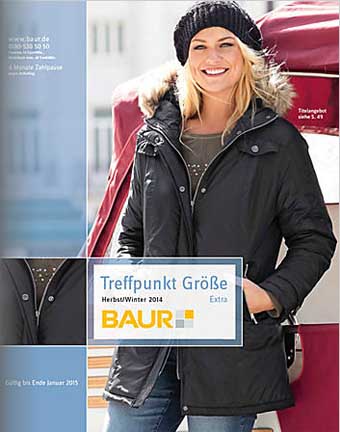 Немецкий каталог одежды для полных девушек и женщин Baur Treffpunkt Größe Extra. Осень-зима 2014-2015