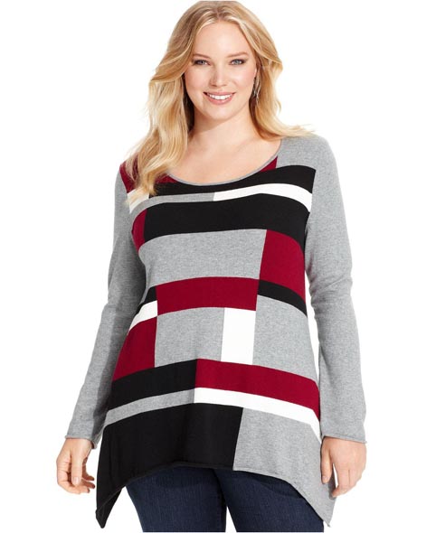 Модные свитера, пуловеры и туники для полных женщин. Осень-зима 2013-2014