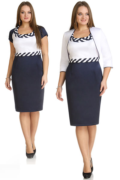 Платья двойки больших размеров белорусской компании Andrea Style. Весна-лето 2014