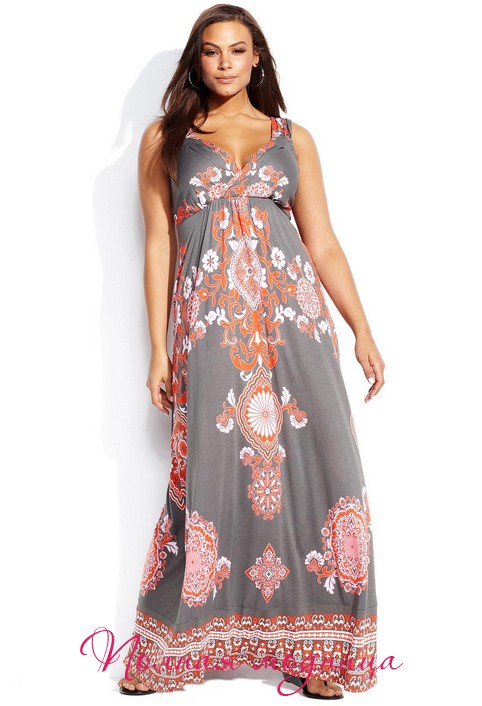 Модные летние сарафаны для полных девушек и женщин от ведущих американских брендов. Лето 2014