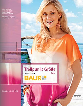 Немецкий каталог женской одежды больших размеров Baur Treffpunkt Größe Extra. Лето 2014